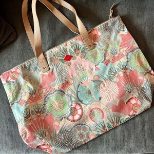 Oilily Tote Bag, zipper closure with interior and exterior pockets